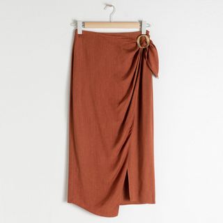 & Other Stories + Side Tie Wrap Midi Skirt