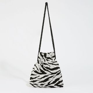 Warehouse + Zebra Beaded Pouch Bag
