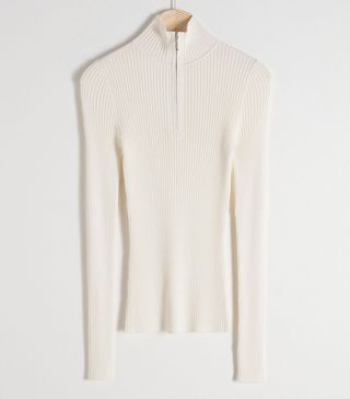 & Other Stories + Zippered Rib Knit Turtleneck