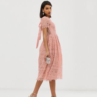 ASOS + Lace Dress With Tie Detail
