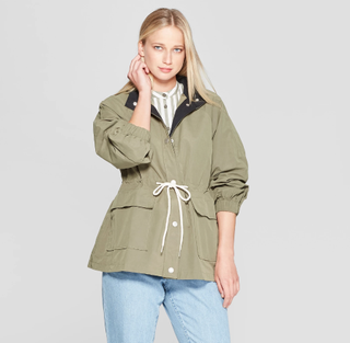 Who What Wear x Target + Duo Front Pocket Button Snap Detail Stand Collar Utility Anorak Jacket