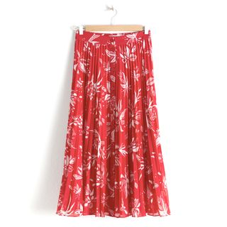 & Other Stories + Floral Pleated Midi Skirt