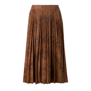 Marks and Spencer + Animal Print Jersey Pleated Midi Skirt
