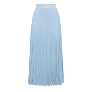New Look + Pale Blue Pleated Midi Skirt