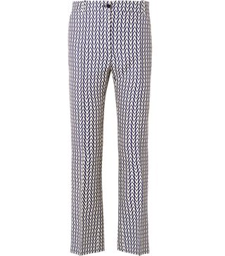 Valentino + Printed Wool and Silk-Blend Flared Pants