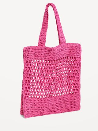 Old Navy + Straw-Paper Crochet Tote Bag