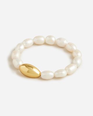 J.Crew + Freshwater Pearl and Gold Bracelet
