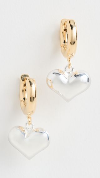 Shashi + Silver Heart Earrings