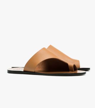 ATP Atelier + Brown Rosa Cutout Leather Sandals