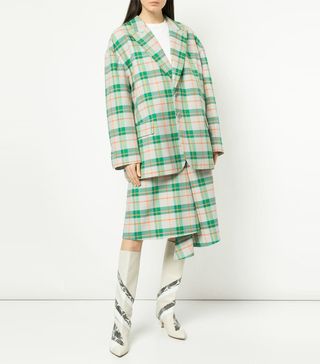 Tibi + Hani Plaid Blazer