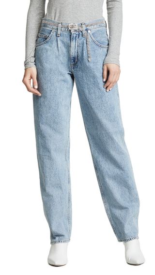 Agolde + Baggy Oversized Jeans with Pleats