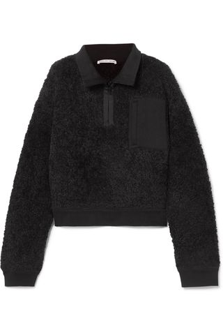 T by Alexander Wang + Oversized Wool-Blend Fleece Sweatshirt