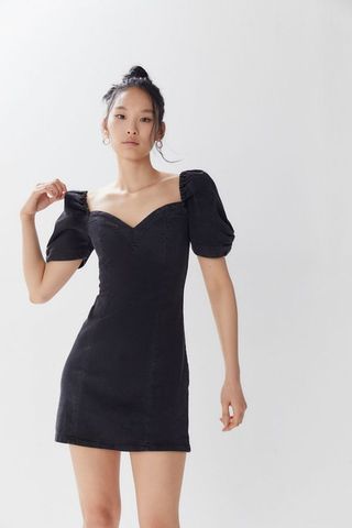 Urban Outfitters + Chelsea Denim Puff Sleeve Mini Dress