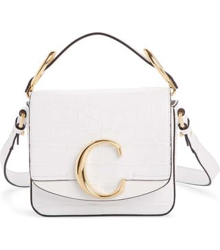 Chloé + The C Crocodile-Effect Leather Shoulder Bag