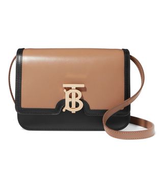 Burberry + TB Two-Tone Leather Shoulder Bag