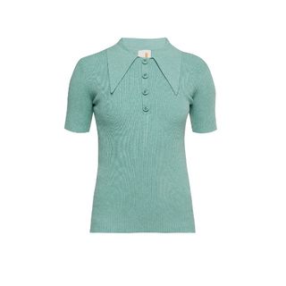 Joos Tricot + Ribbed Knit Polo Shirt