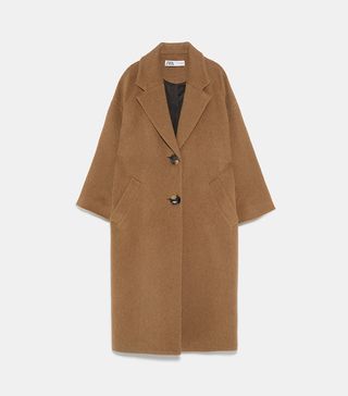 Zara + Long Faux Fur Coat