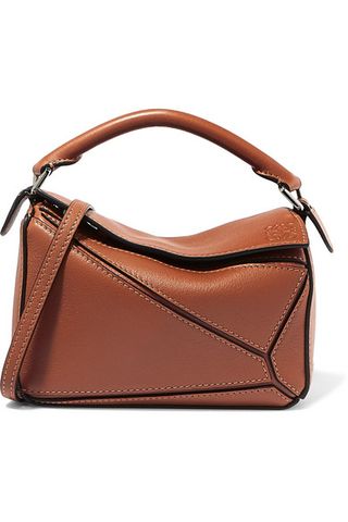 Loewe + Puzzle Mini Textured-Leather Shoulder Bag
