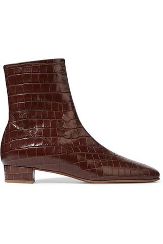 By Far + Ste Croc-Effect Leather Ankle Boots