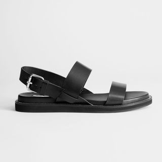 & Other Stories + Diagonal Slingback Leather Sandals