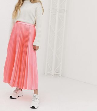 ASOS Design + Pleated Midi Skirt