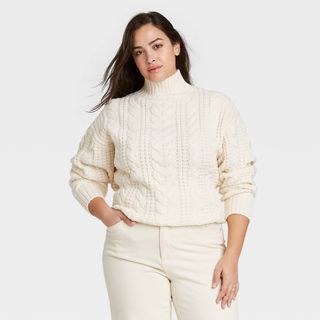 Ava & Viv + Mock Turtleneck Pullover Sweater