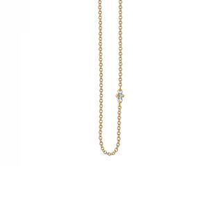 Lizzie Mandler + White Diamond Baguette Floating Necklace