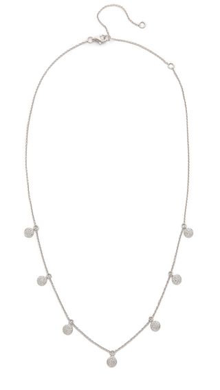 Shay + 18k White Gold Pave Diamond Dangle Drop Necklace