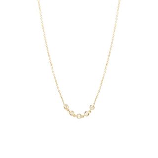 Zoe Chicco + 14k Floating Diamond Curved Bar Necklace