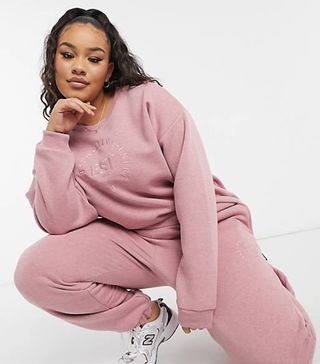 ASOS Design + Tracksuit Oversized Sweatshirt With Embroidery