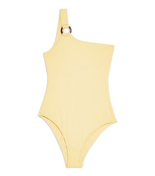 Topshop + Ribbed Ring One Shoulder Swimsuit