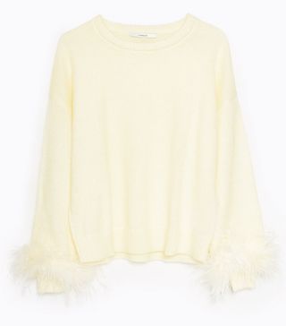 Uterqüe + Pastel Feather-Trimmed Sweater