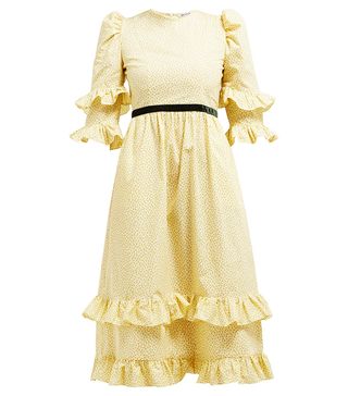 Batsheva + Ditsy Floral-Print Cotton Midi Dress
