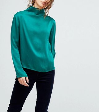 Weekday + Slinky High Neck Blouse