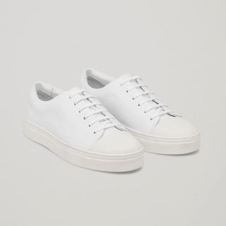 COS + Rubber-Detailed Leather Sneakers