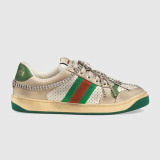 Gucci + Screener Sneaker With Crystals