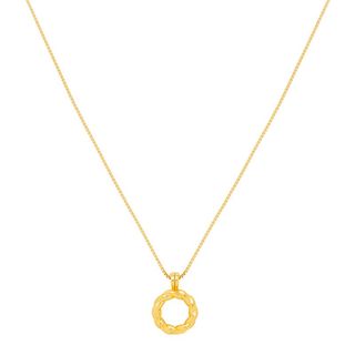 Astrid & Miyu + Rope Ring Pendant Necklace in Gold