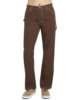 Dickies Girl + Juniors' Relaxed Fit High-Rise Twill Carpenter Pants