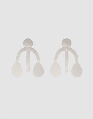 Annie Costello Brown + Mini Arc Drop Earrings in Silver