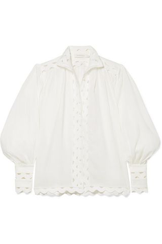 Zimmerman + Ninety-Six Wave Rickrack-Trimmed Ramie and Linen Blouse