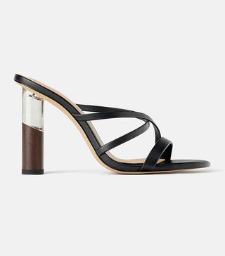 Zara + Contrasting Round Heeled Sandals