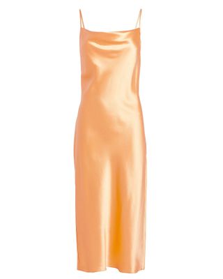 Fleur du Mal + Peach Cowl-Neck Slip Dress