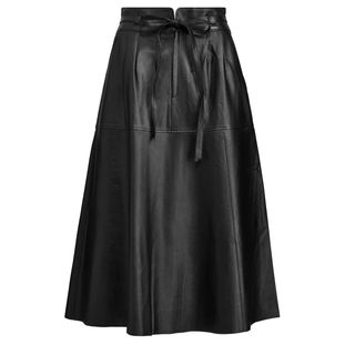 Ralph Lauren + Leather Midi Skirt