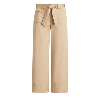 Ralph Lauren + Belted Twill Wide-Leg Trouser