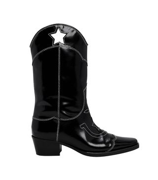 Ganni + High Texas Star Cutout Western Boots