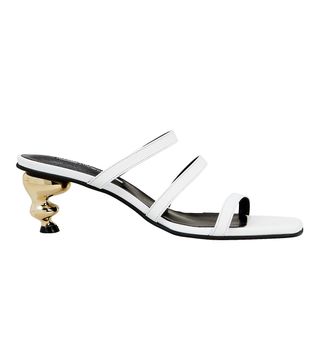 Yuul Yiue + Gem Heel White Slide Sandals
