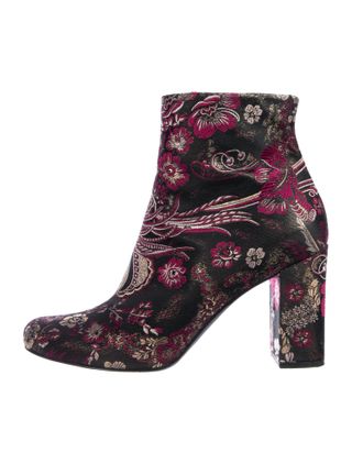 Saint Laurent + Floral Ankle Boots