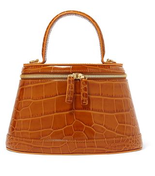 By Far + Annie Croc-Effect Leather Shoulder Bag