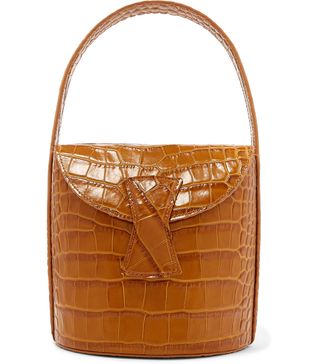 By Far + Nick Croc-Effect Leather Shoulder Bag