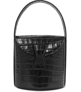 By Far + Nick Croc-Effect Leather Shoulder Bag